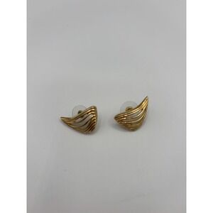 Givenchy Paris New York Angel Wing Pierced‎ Earrings Vintage Signed